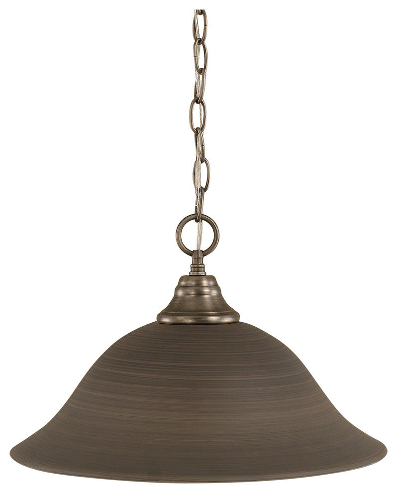 Chain Hung Pendant In Brushed Nickel, 16" Gray Linen Glass