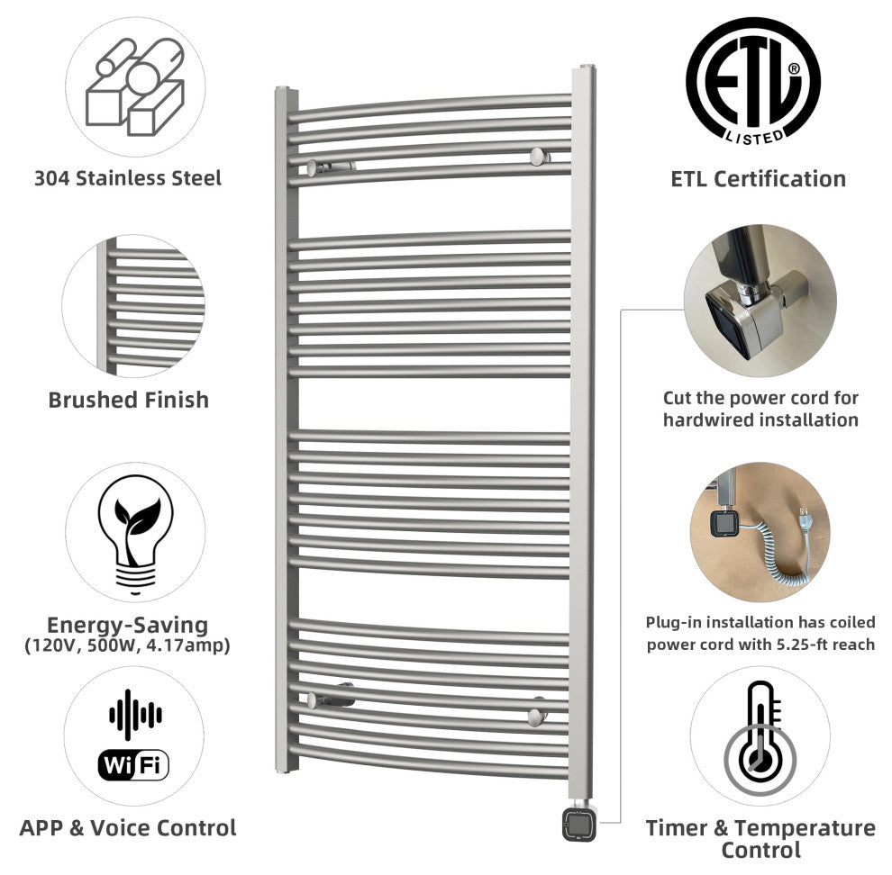 HEATGENE Smart Towel Warmer With Timer and Temperature Control, Brush