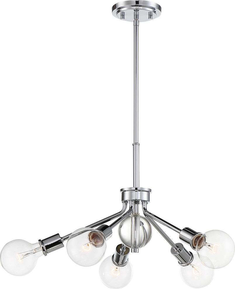 Nuvo Bounce 5 Light Polished Nickel Pendant Light