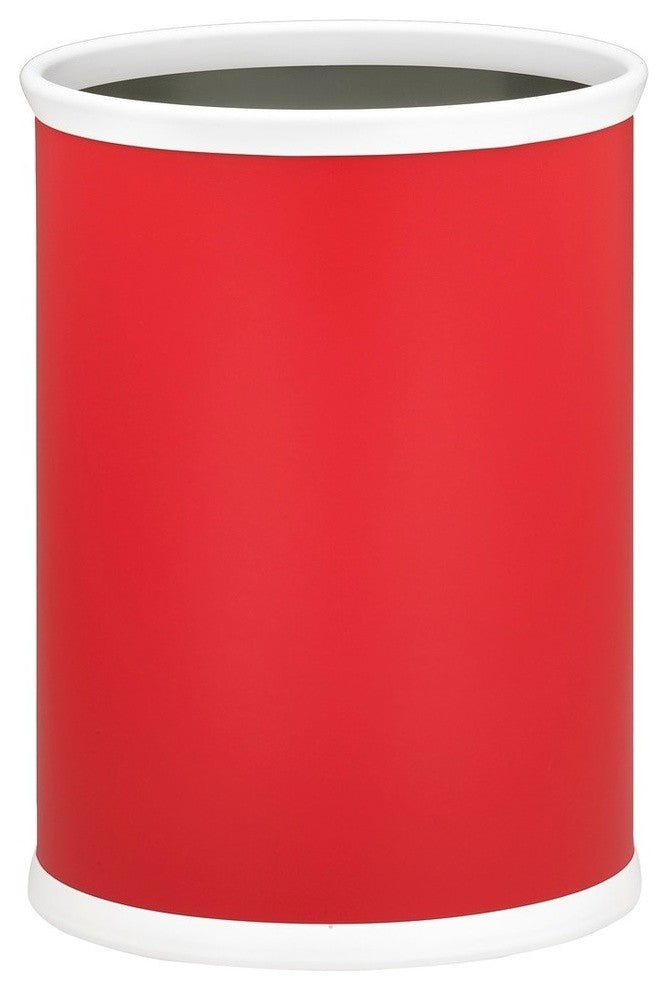 Kraftware Oval Wastebasket, Red