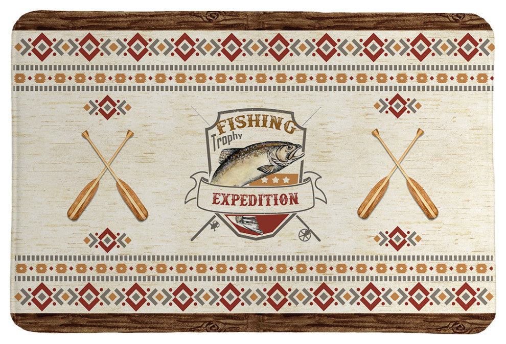 Laural Home Fishing Expedition Memory Foam Rug