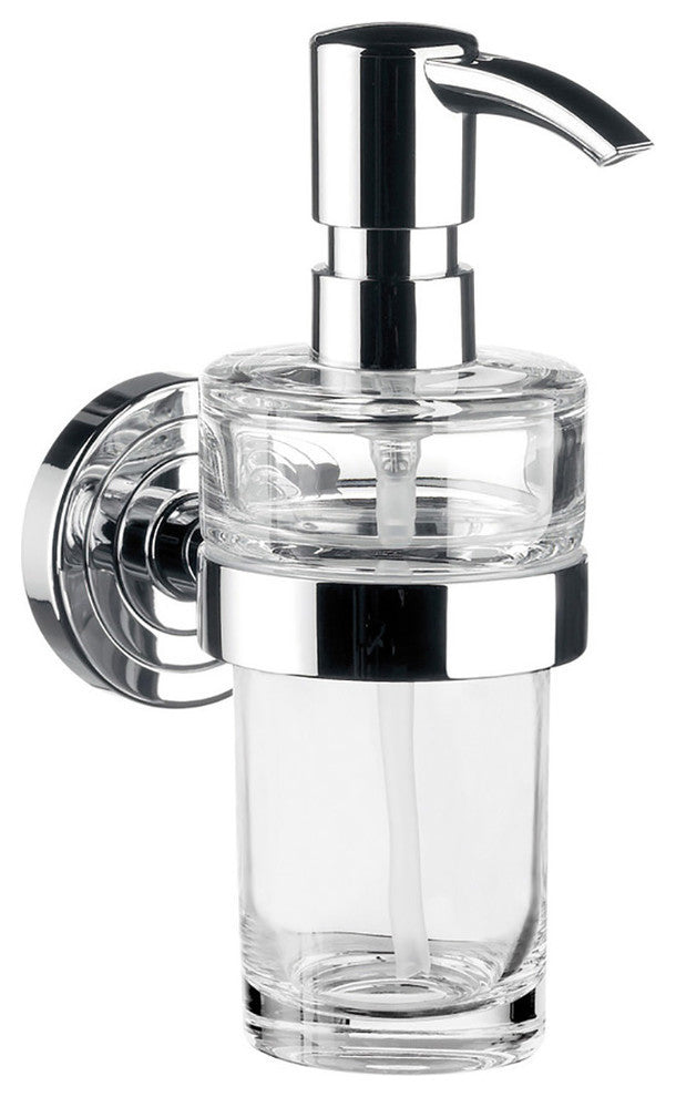 Wall Mounted Clear Crystal Glass Soap Dispenser, Polo 0721.001.01
