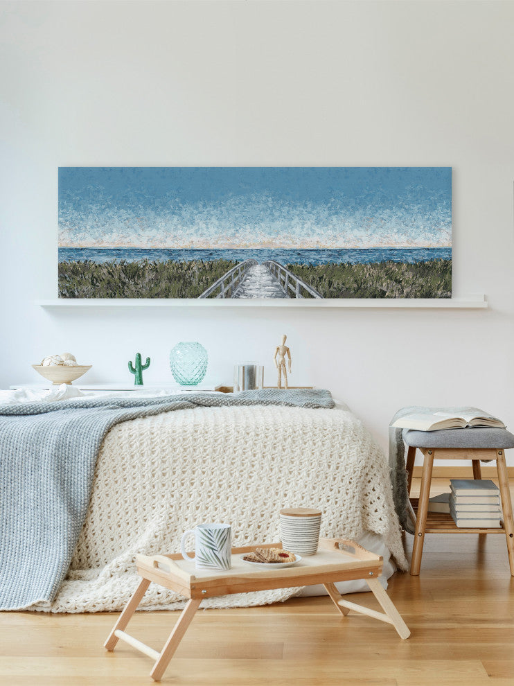 "Vacation Mode" Painting Print on Wrapped Canvas, 30x10
