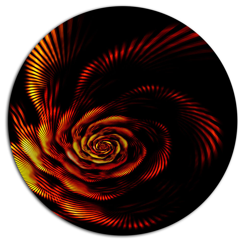 Fiery Rose Fractal Flower Of Passion, Flower Round Wall Art, 38"