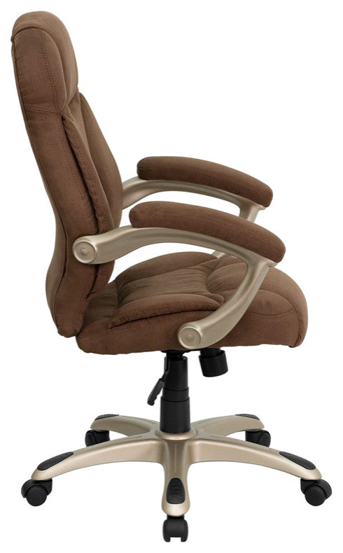 High Back Microfiber Contemporary Executive Swivel Office Chair, Brown