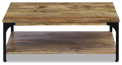 vidaXL Coffee Table End Table with Storage Shelf Side Table Solid Wood Mango