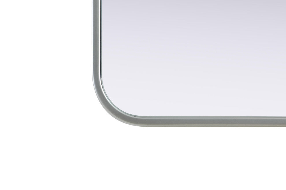 Home Living Contour Metal Rectangle Mirror 27x36, Silver