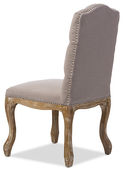 Hudson Beige Fabric Button-Tufted Upholstered Dining Chair