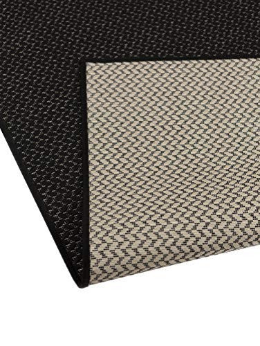 Outdoor Collection Accent Area Rug - Bacteria Resistant Rug, Black, 7'10"x10'