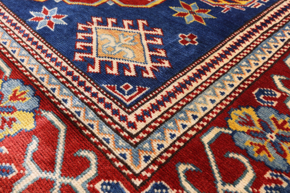 Geometric Super Kazak Handmade Rug 4' 2" X 6' 1" Q10921