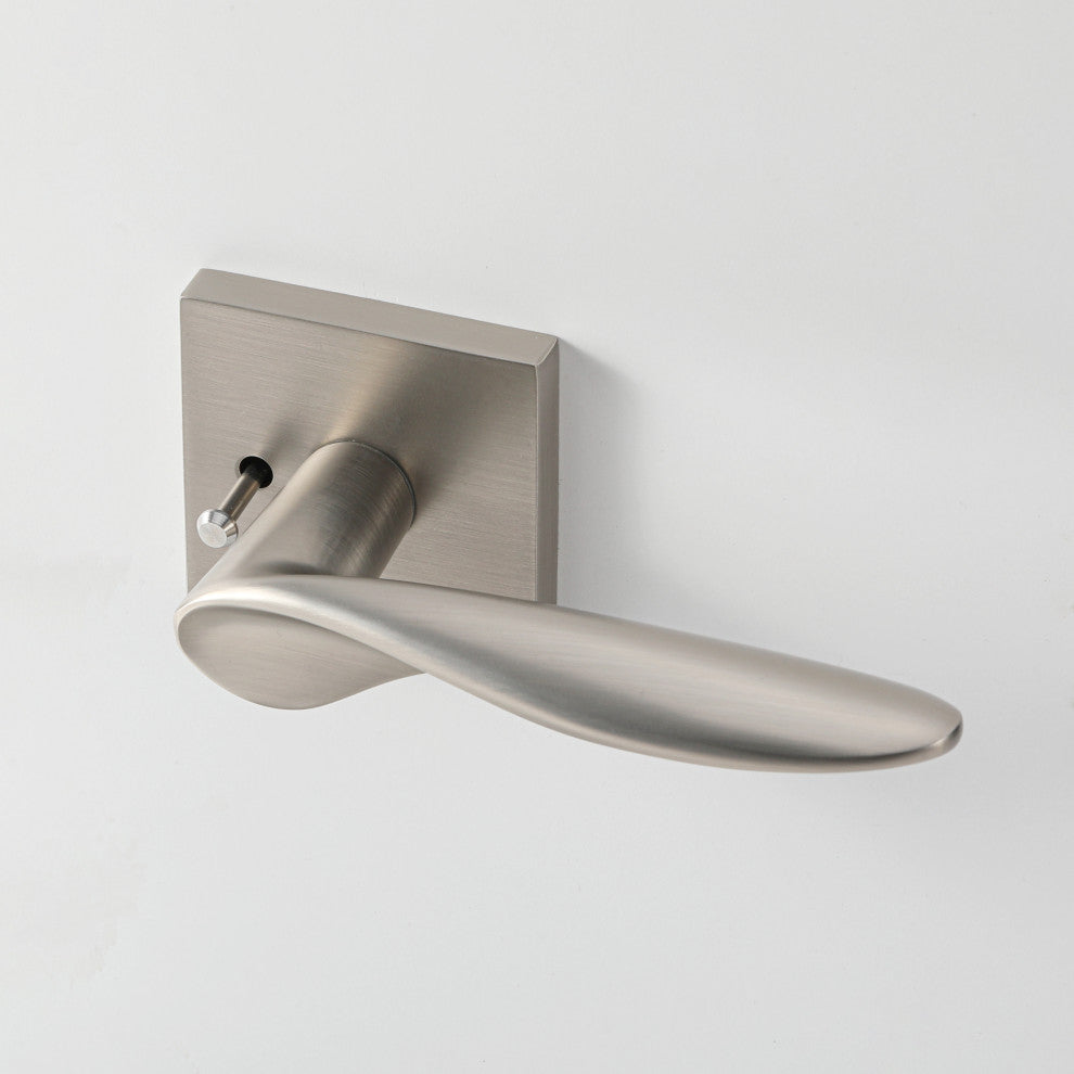 Modern Heavy Duty Designer Interior Door Lever - Lafayette Collection, Satin Nickel, Passage Right Hand