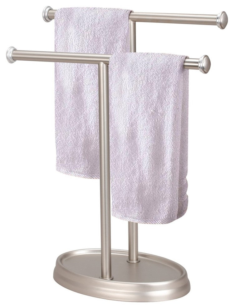 50001-2, Hand Towel Holder,, Satin Nickel, 13 1/2"High, Set of 2