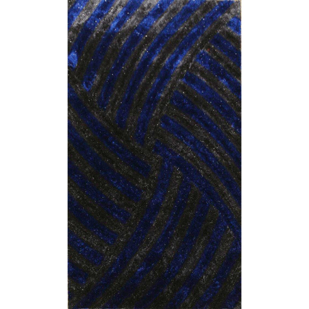 8 x 10 Blue and Gray Geometric Illusion Area Rug