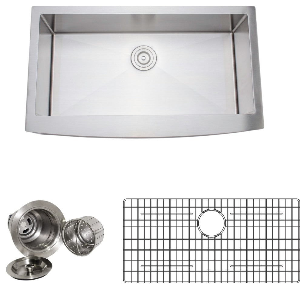 Wells Sinkware Handcrafted 16-gauge Apron Stainless Steel Kitchen Sink Paackage