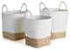 Madura Market Baskets, Set Of 3, White