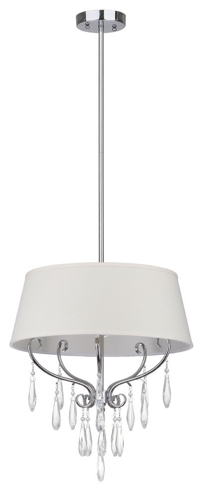 Safavieh Waltz 3-Light Chrome Beaded 17" Diameter Adjustable Pendant