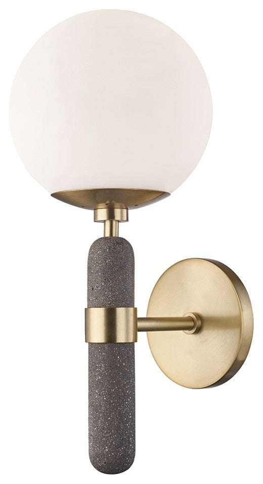 Brielle 1-Light Wall Sconce, Aged Brass