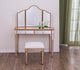 Vanity Table 42" X 18" X 31" And Mirror 39" X 24" And Chair 18" X 14" X 18"