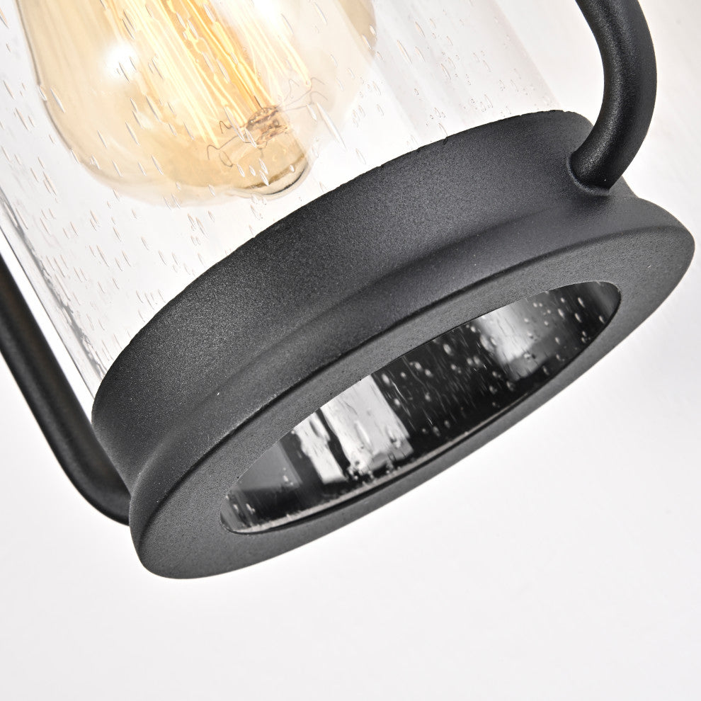 CHLOE Lighting Jeffrey Transitional 1-Light Textured Black Outdoor Wall Sconce