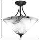 Capri 3-Light Semi-Flush Mount, Matte Black/Onyx Swirl