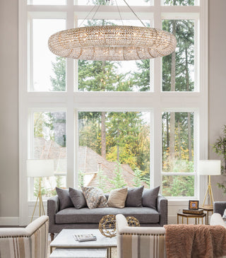 Elegant Lighting 2114G59/RC Paris 24 Light 59"W Crystal Ring - Brass