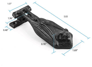 Black Cast Iron Bat Style Door Knocker 5" H x 2" W Renovators Supply