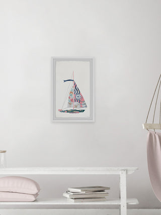 "Sailing Pink" Framed Painting Print, 12"x18"