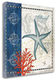 "Coastal Blue Starfish" By Jennifer Pugh, Giclee Print on Gallery Wrap Canvas