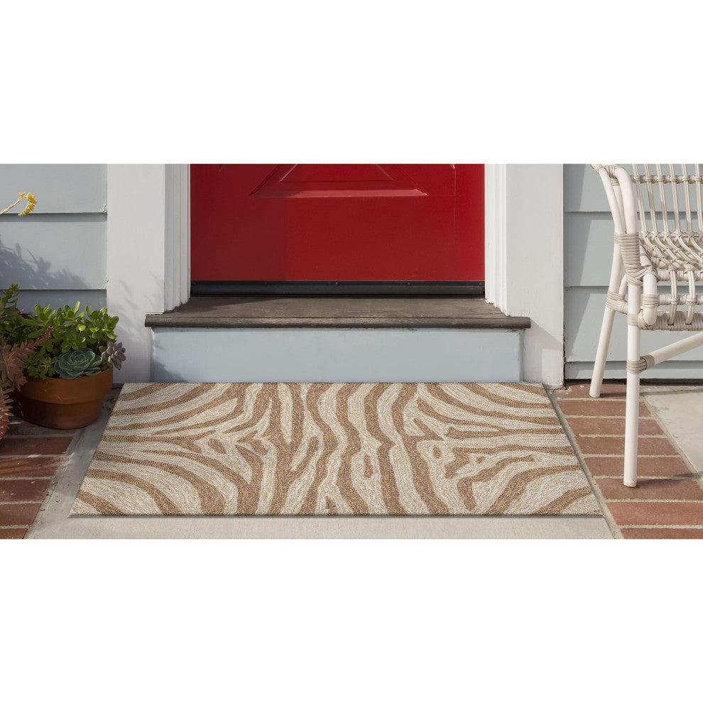 Ravella Zebra Indoor/Outdoor Rug, Brown, 2'x3'