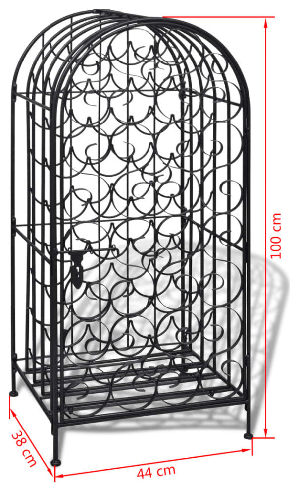 vidaXL Wine Rack Wine Bottle Holder for 35 Bottles Floor Wine Cabinet Metal