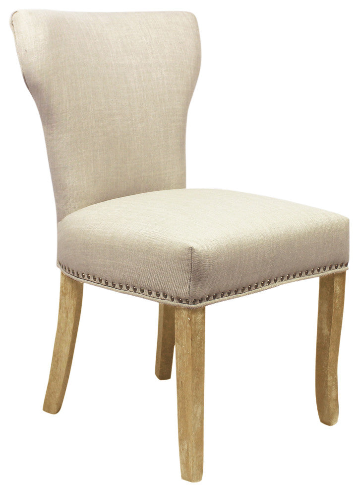 Lavaca 5-Piece Dining Set, 72" Oval Dining Table and 2 Sets of Ivory Chairs