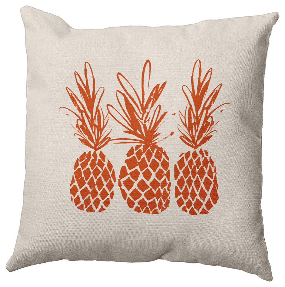 16" x 16" Pineapples Decorative Throw Pillow, Sienna