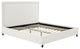 Reed White Velvet Bed in King - White