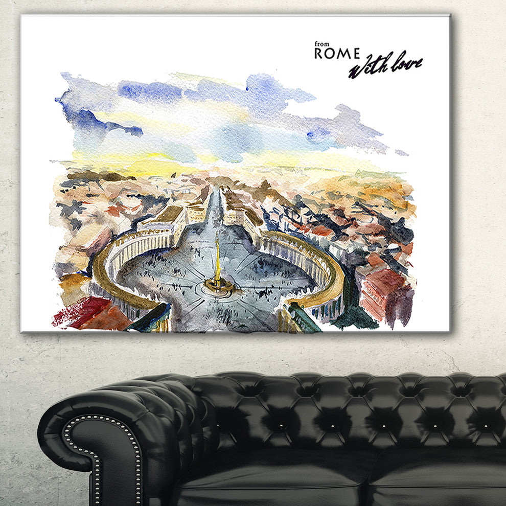"Rome Hand-Drawn Illustration" Canvas Print