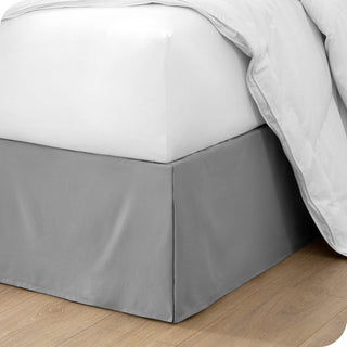 Bare Home Microfiber Bed Skirt , 15" Drop Length, Light Gray, Twin Xl