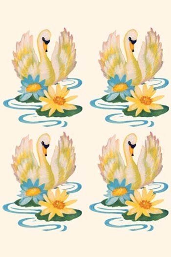 Swan and Flowers - Canvas Poster 20" x 30"