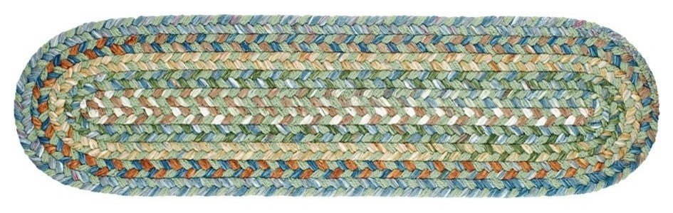 Rhody Rug Country Jewel Stair Tread Rug, Peridot, 8"X28"