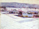 John Leslie Breck Giverny Winter Premium Canvas Print