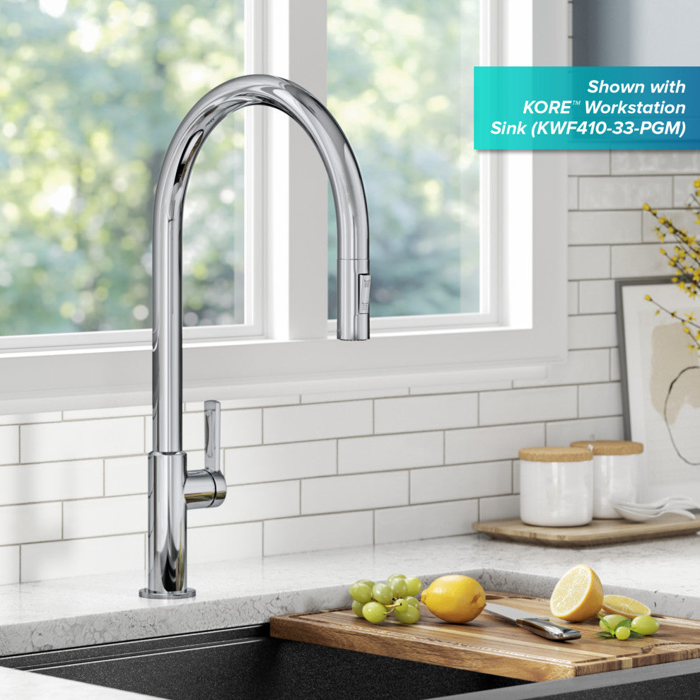 Oletto Pull-Down 1-Hole Kitchen Faucet, Chrome, Model Kpf-2821ch