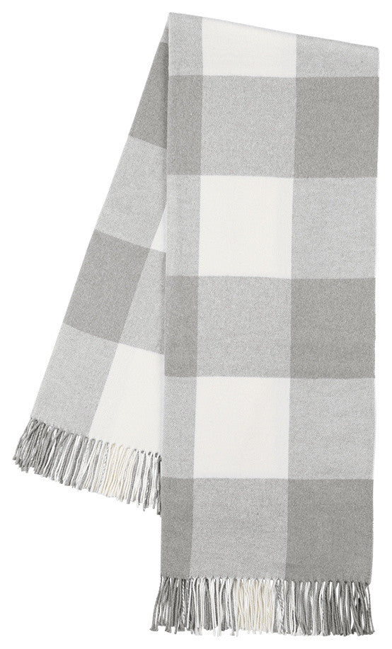 Buffalo Check Throw, Light Gray