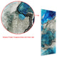 "Subtle Blues B" Abstract Wall Art Reverse Print Tempered Glass With Silver Leaf