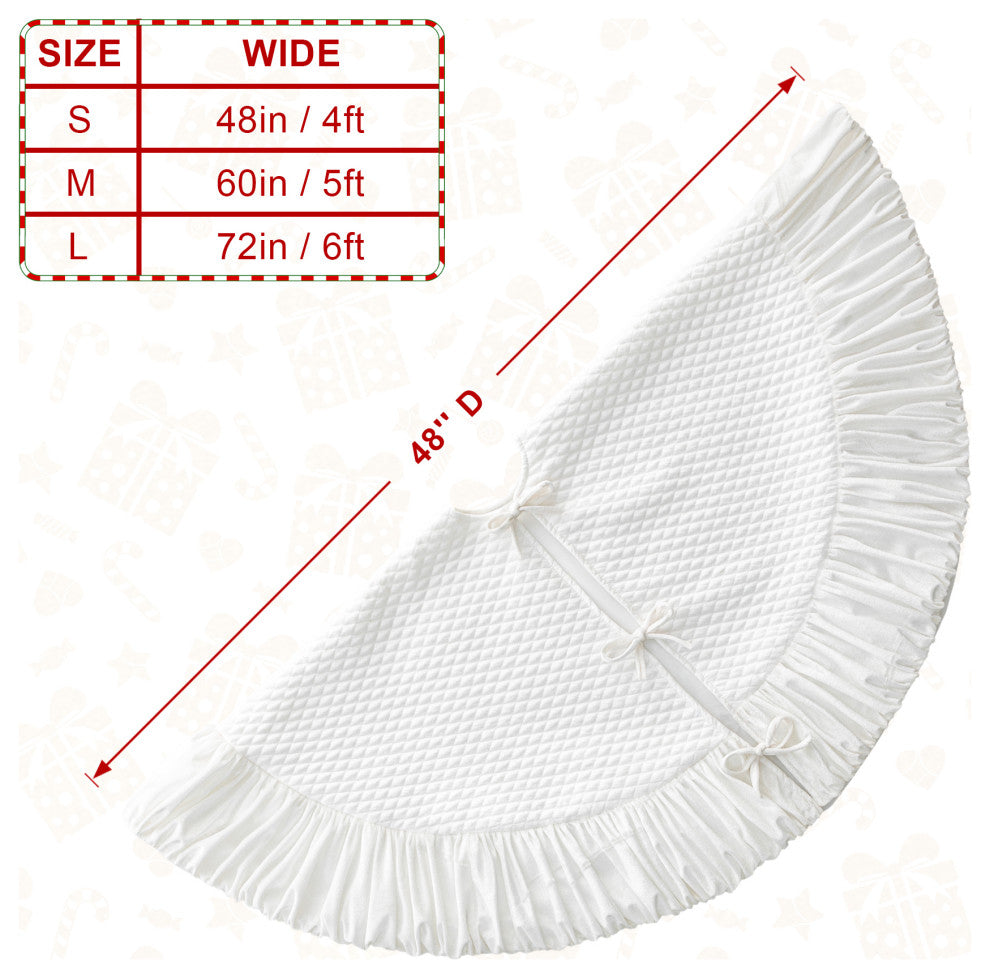 48''D Velvet Ruffled Christmas Tree Skirt