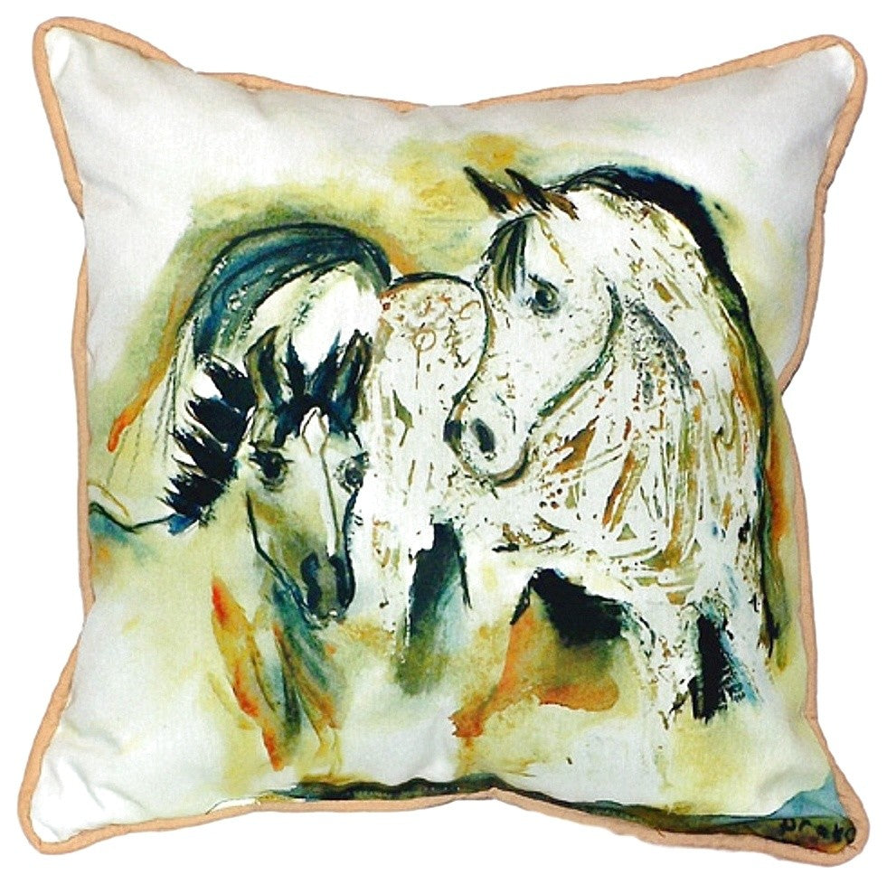 Mare & Colt Small Indoor/Outdoor Pillow 12x12 - Set of Two