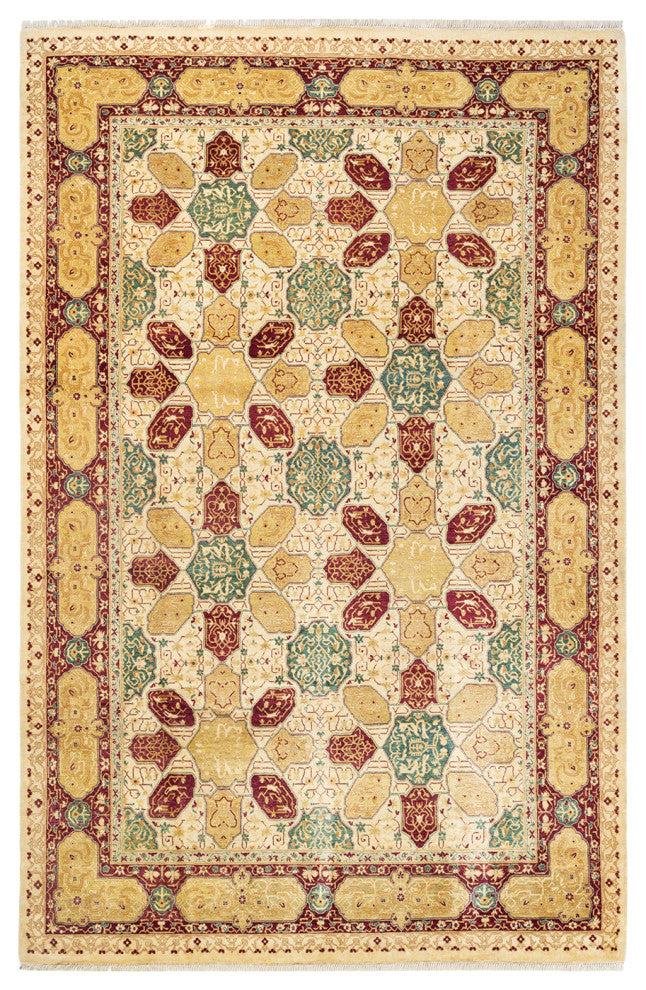 Avery, One-of-a-Kind Hand-Knotted Area Rug Ivory, 6'1"x9'4"