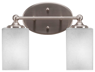 Capri 2-Light Bath Bar, Brushed Nickel/Square White Muslin