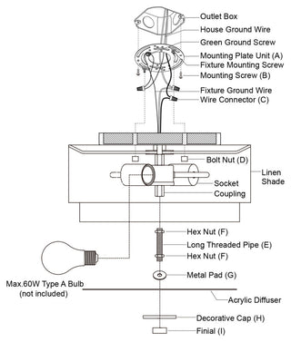 Vaxcel Lighting C0278 Burnaby 2 Light 13"W Flush Mount Drum - Black