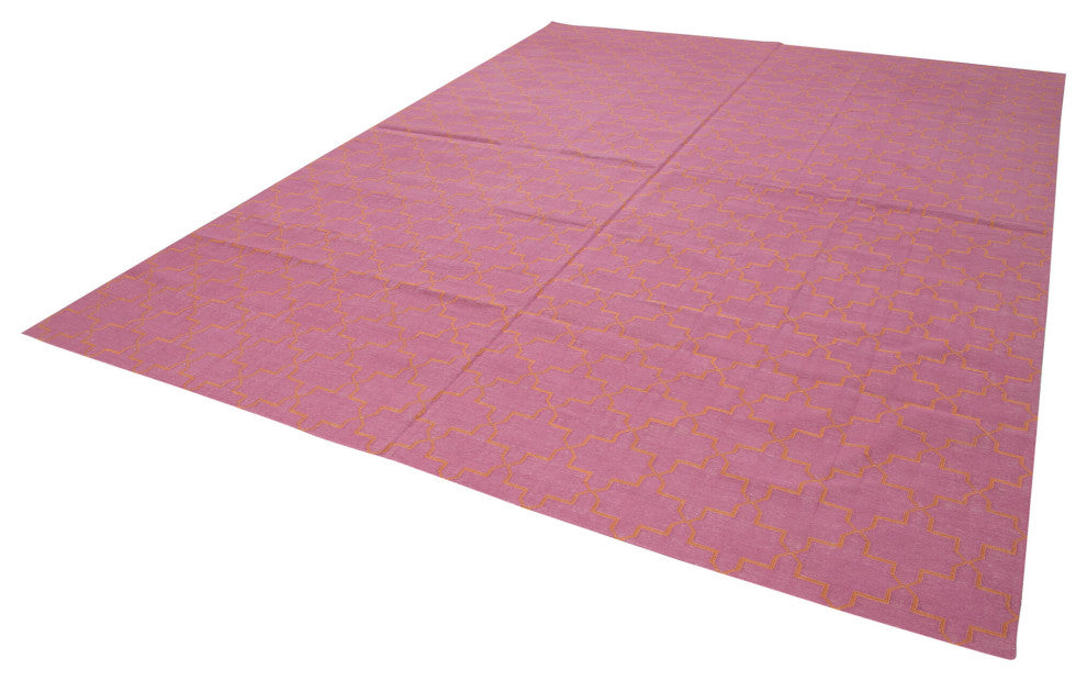 Rug N Carpet - Handmade Wool 9' 1'' x 11' 9'' Flatweave Dhurrie Kilim Rug