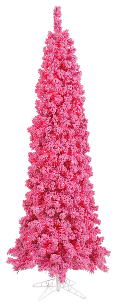 Vickerman 4.5'x19" Flk Pink Pencil DuraL LED 100Pk