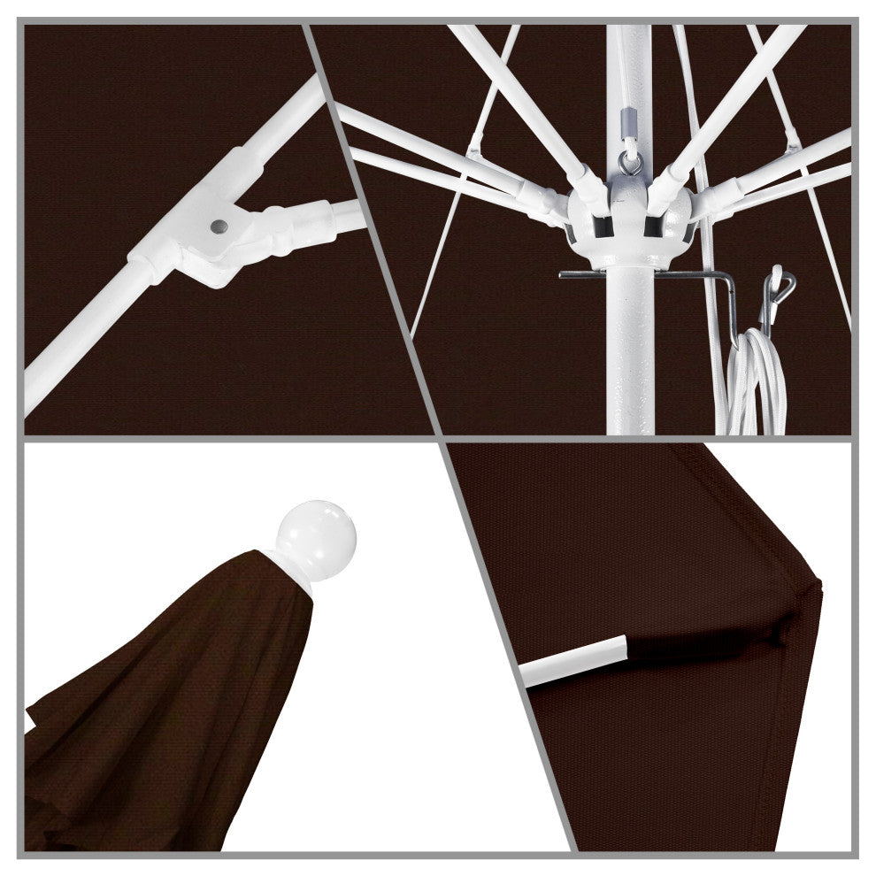 11' Fiberglass Umbrella White, Pacifica, Mocha, 11'