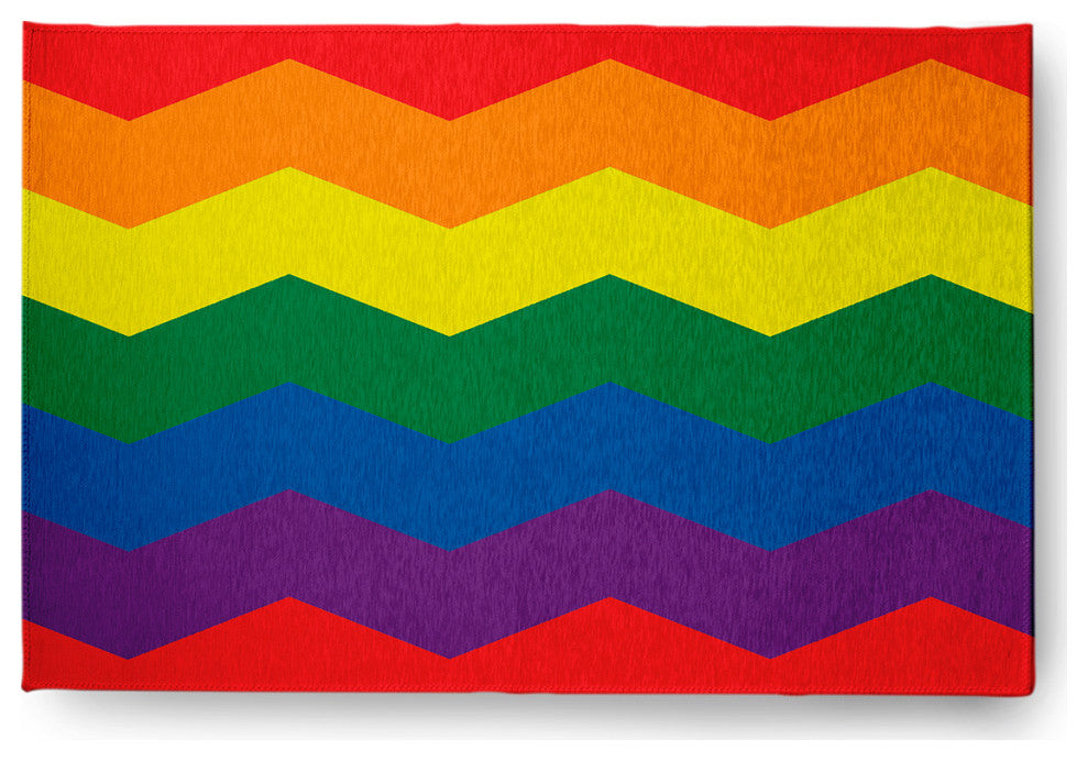 Pride Chevron Chenille Rug, Pride Chevron, 2'x3'